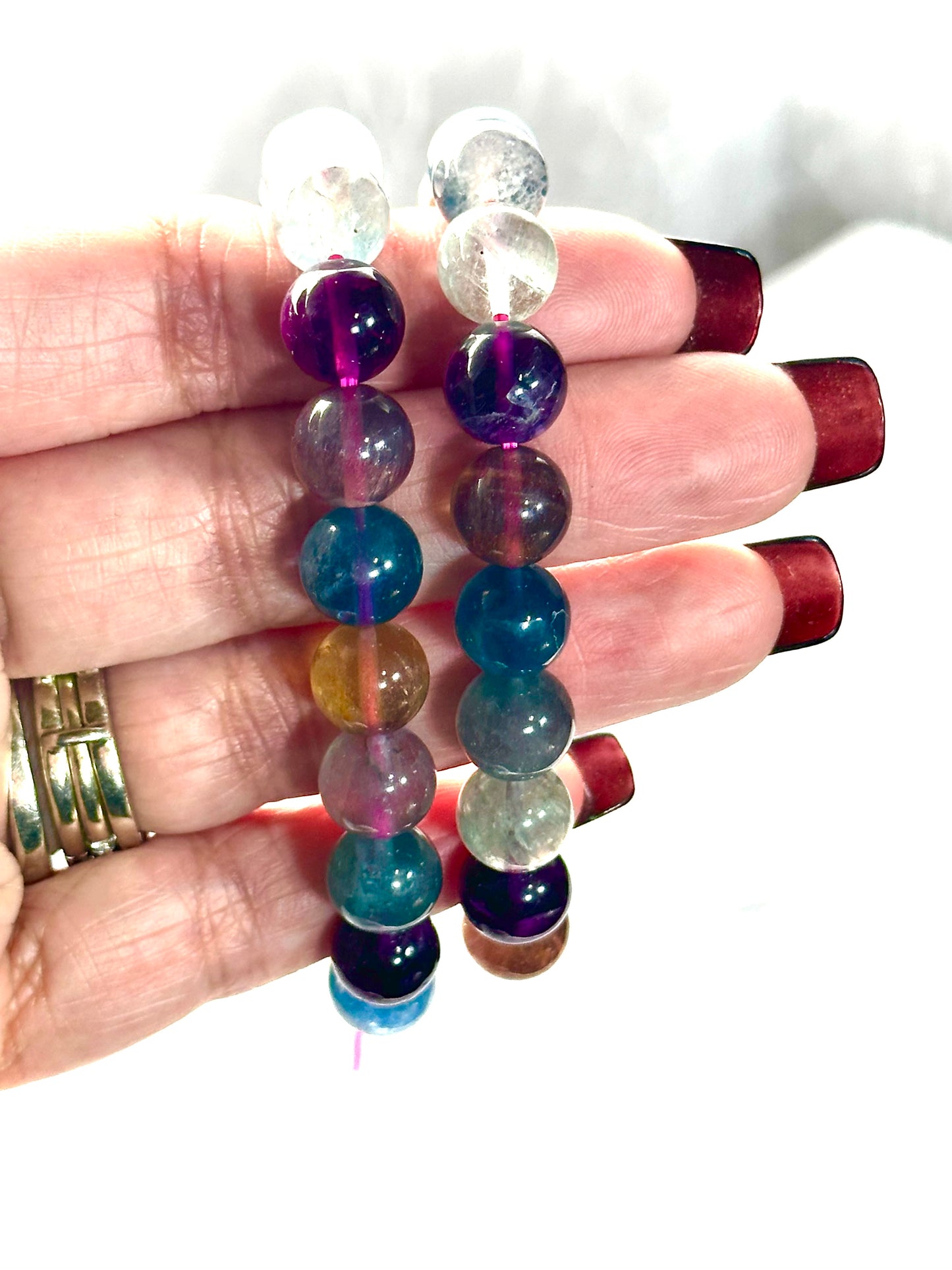 8mm Rainbow Flourite Bracelet
