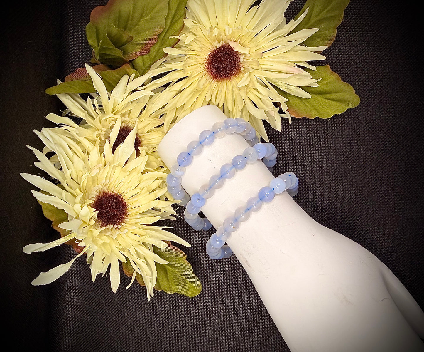 8mm Blue Chalcedony Bracelet