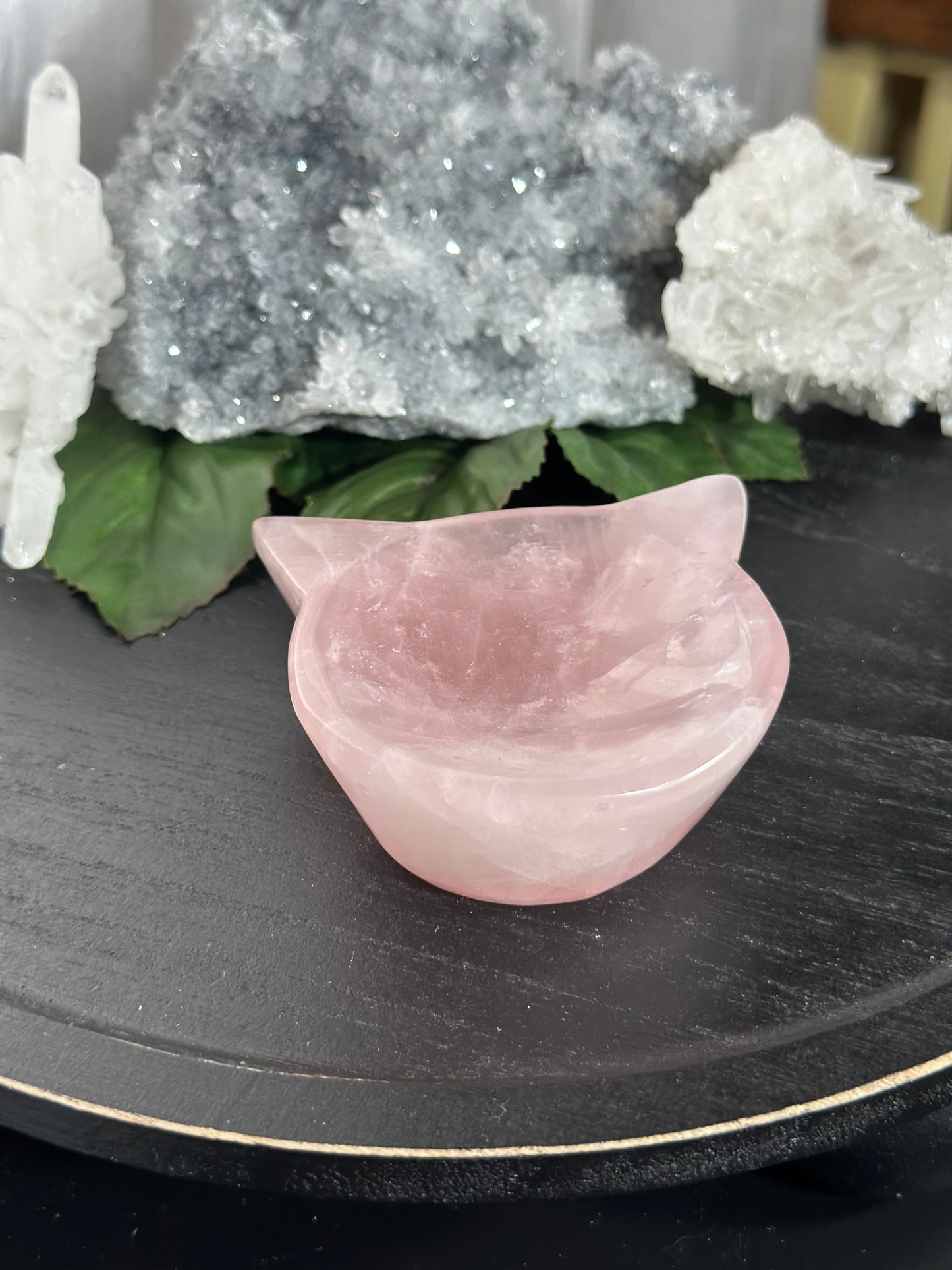 Rose Quartz Cat Bowl (3in)