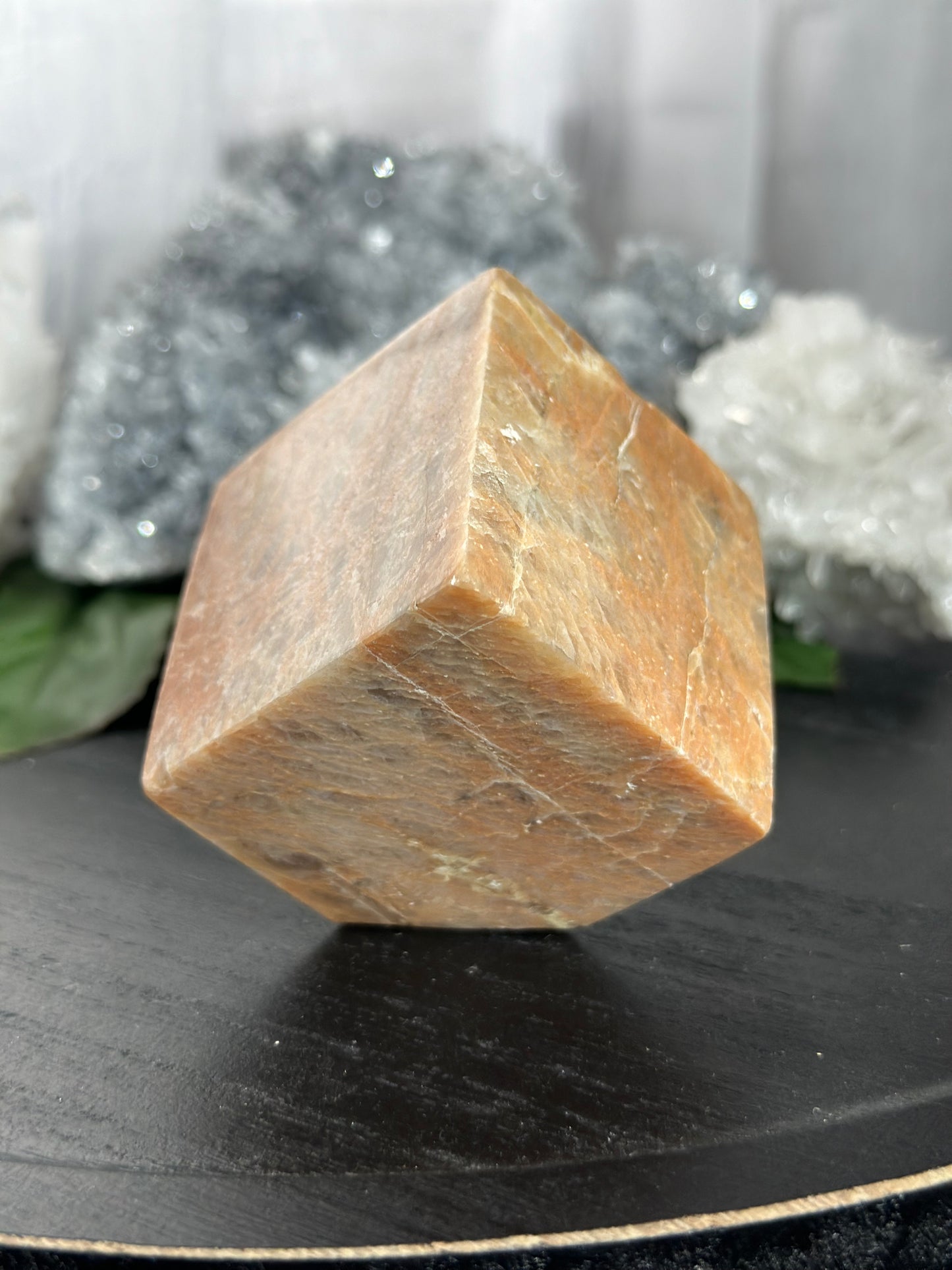 2” Peach Moonstone Cube