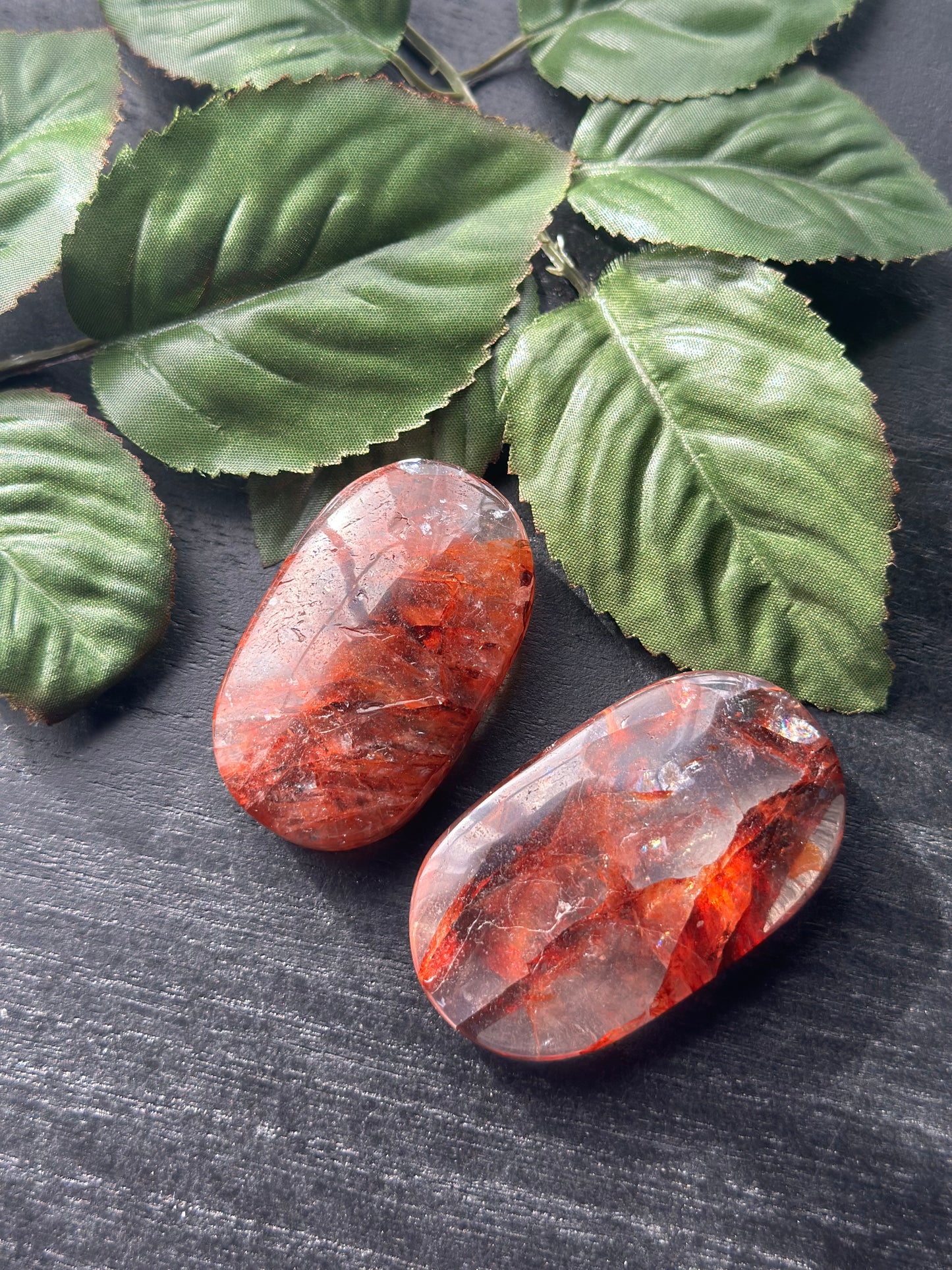 Fire Quartz Palm Stone