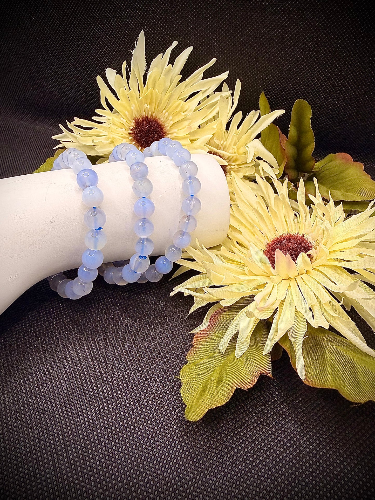 8mm Blue Chalcedony Bracelet