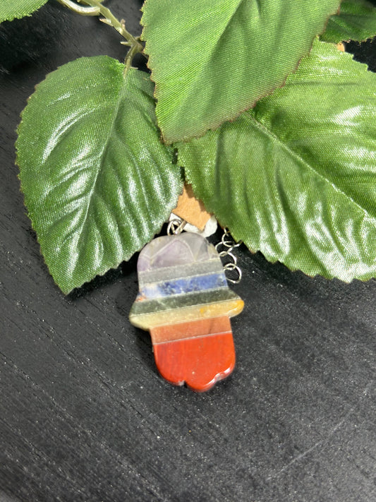 Chakra Hamsa Hand Pendant