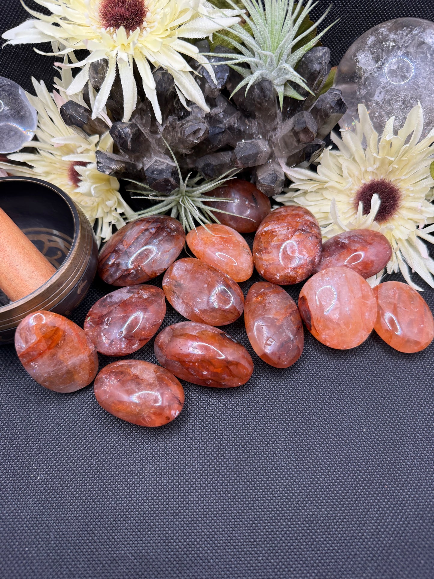 Fire Quartz Palm Stone
