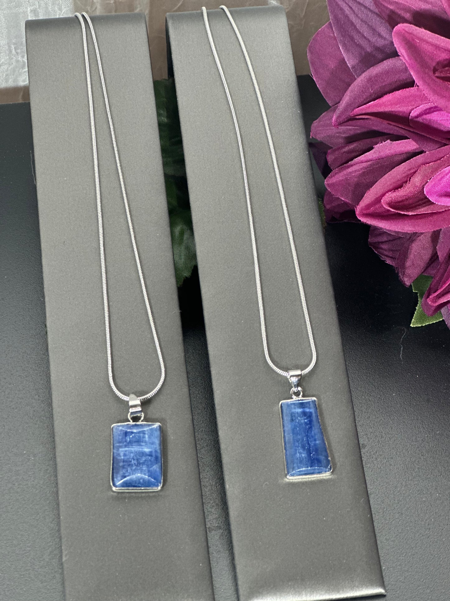 Blue Kyanite Necklace with 18” Sterling Silver chain