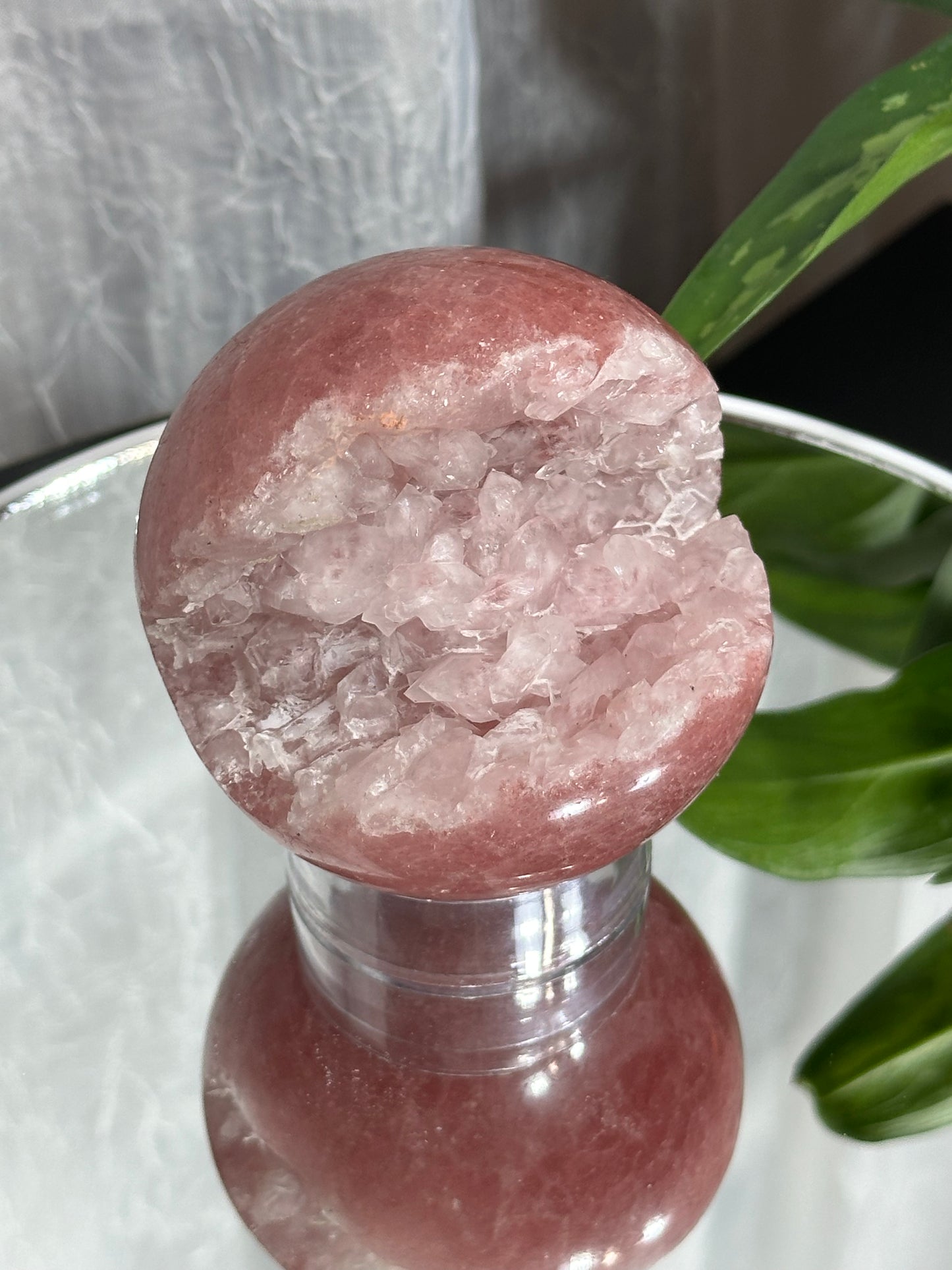 Strawberry Druzy Sphere