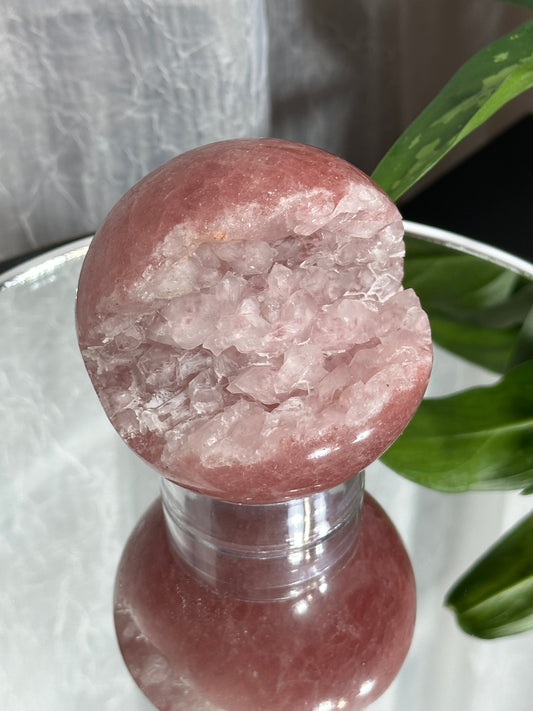 Strawberry Druzy Sphere