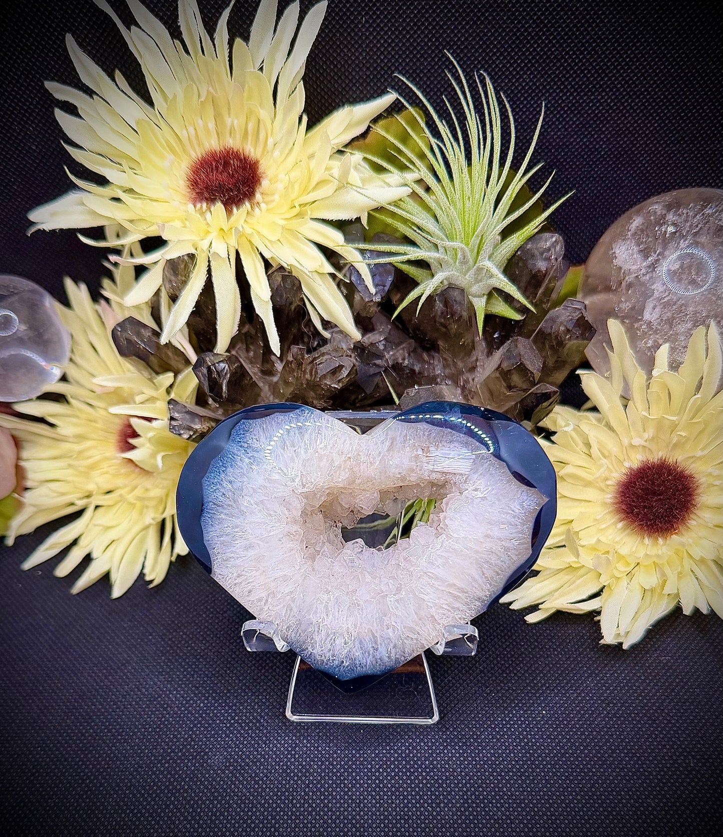 Agate Heart with Druzy Center