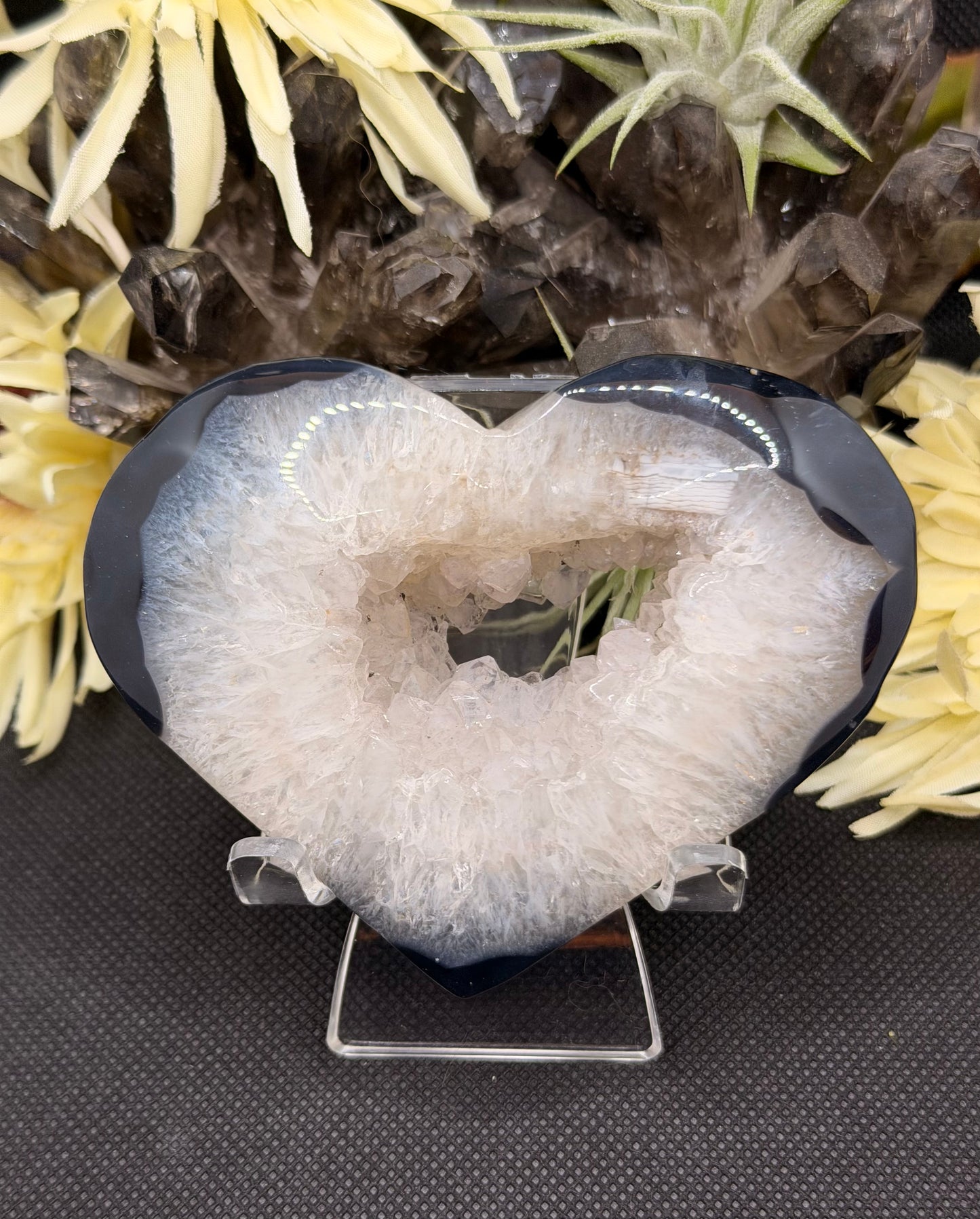 Agate Heart with Druzy Center