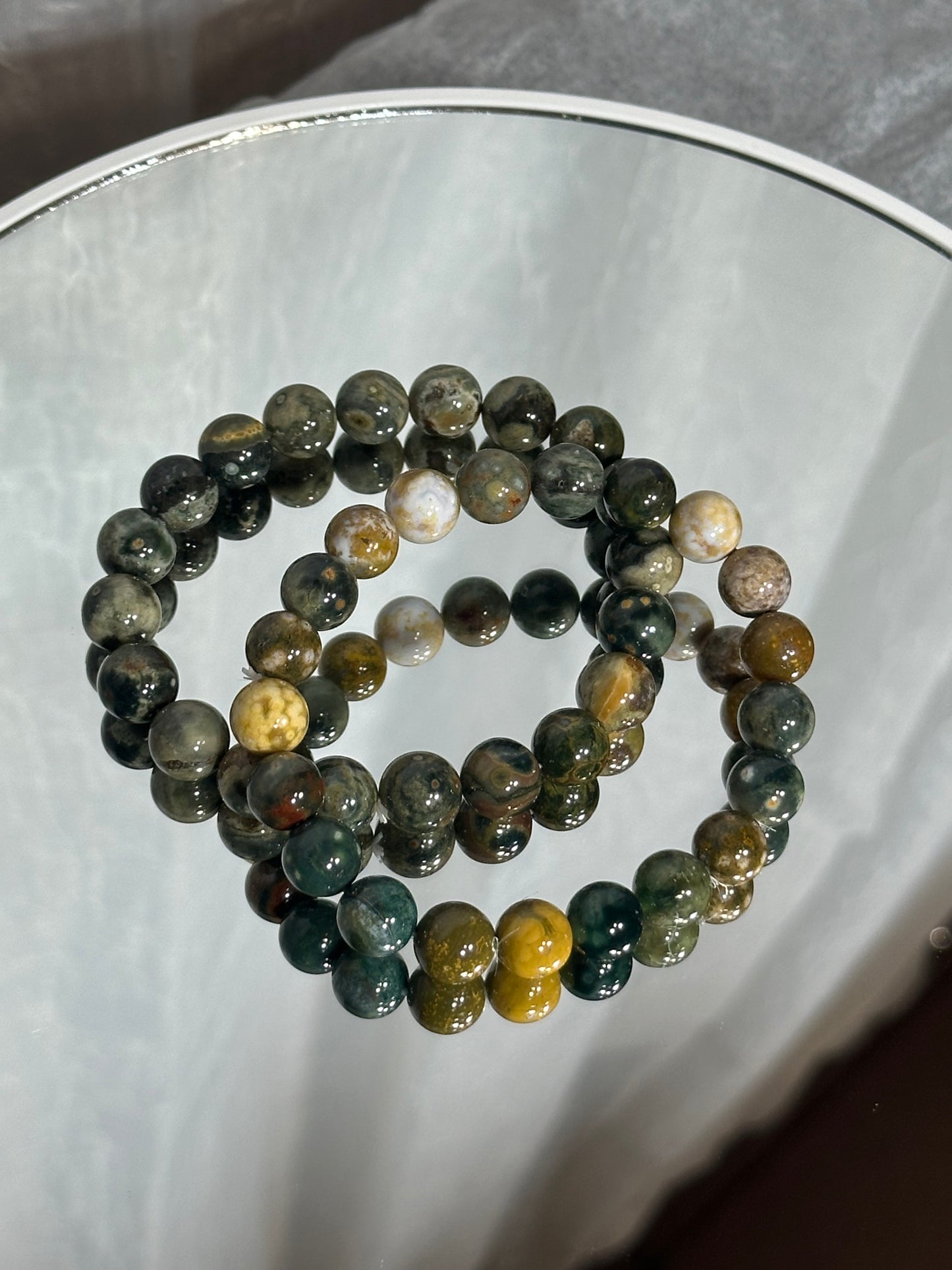 8mm Moss Agate Bracelet
