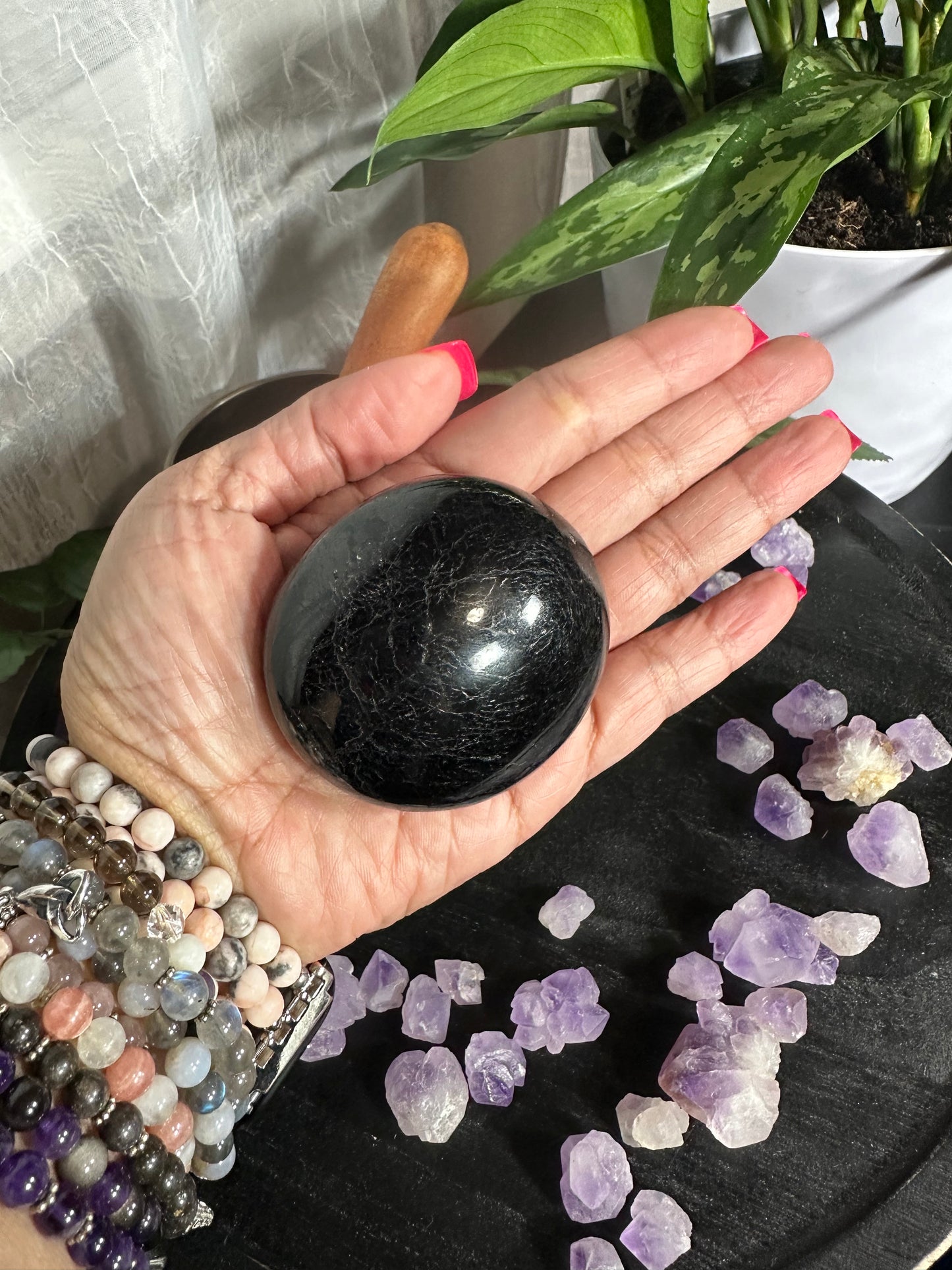Palm Stone Obsidian