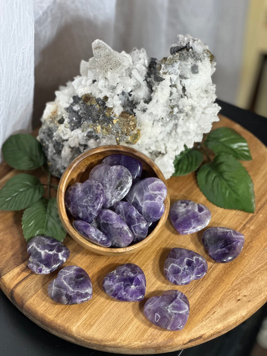 1” Dream Amethyst Hearts