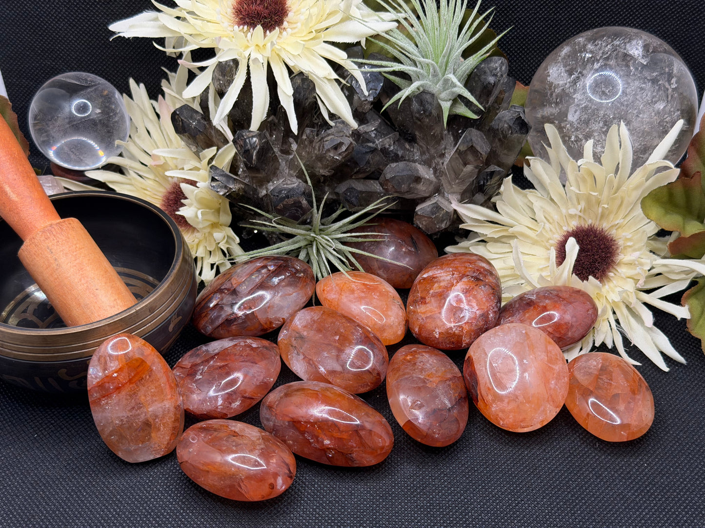 Fire Quartz Palm Stone
