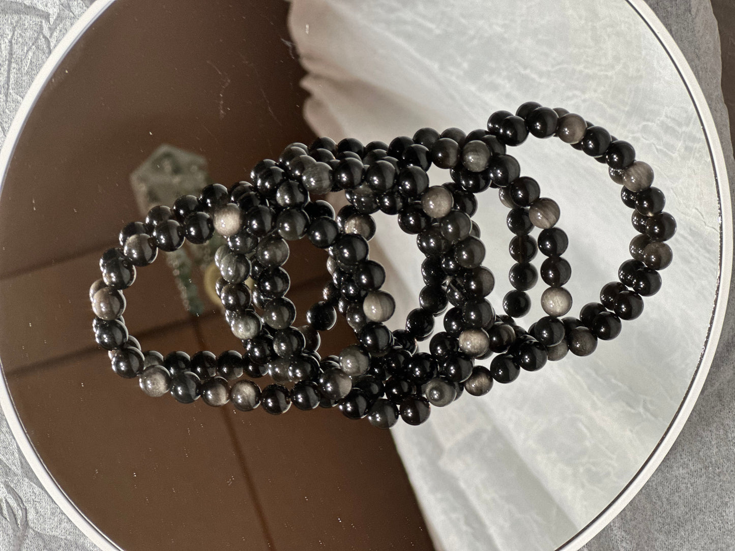 8mm Gold Sheen Obsidian Bracelet