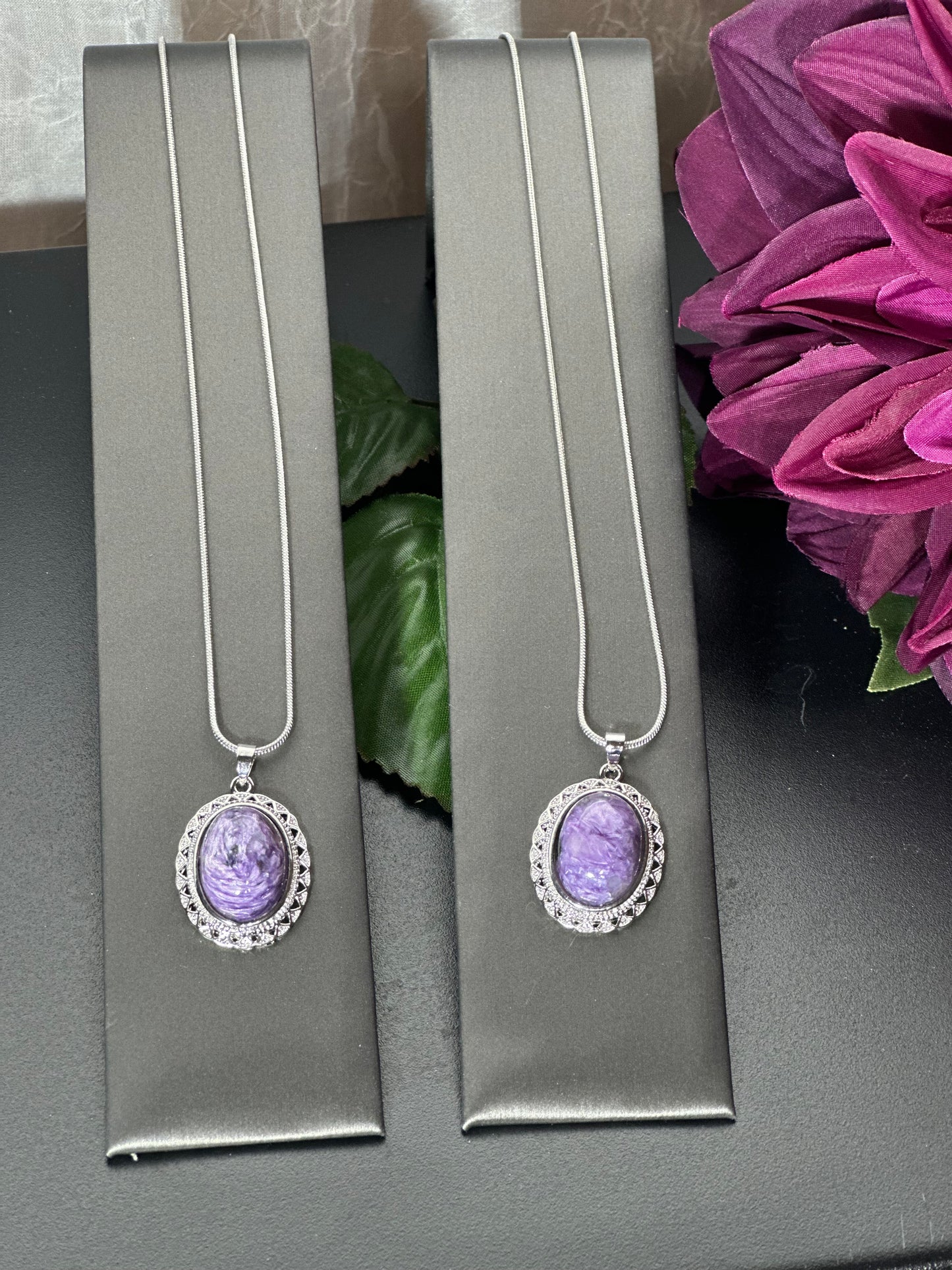 Lepidolite Necklace with 18” Sterling Silver chain