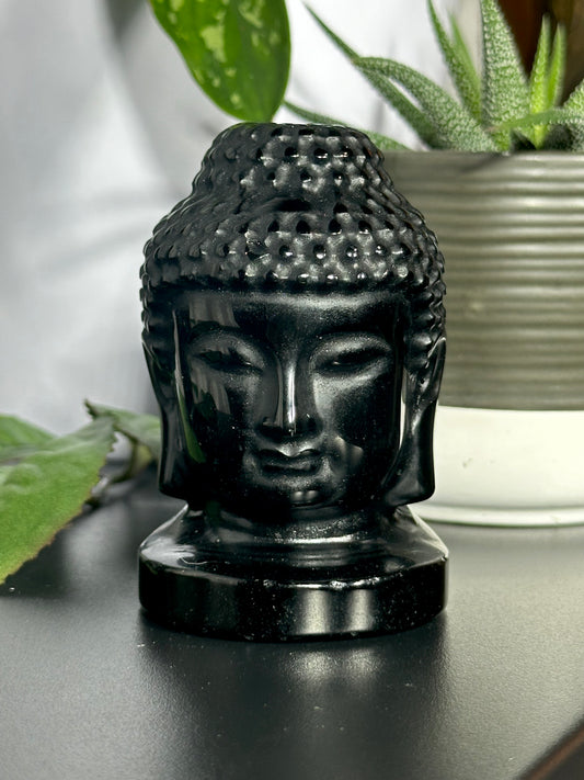 Obsidian Buddha Head