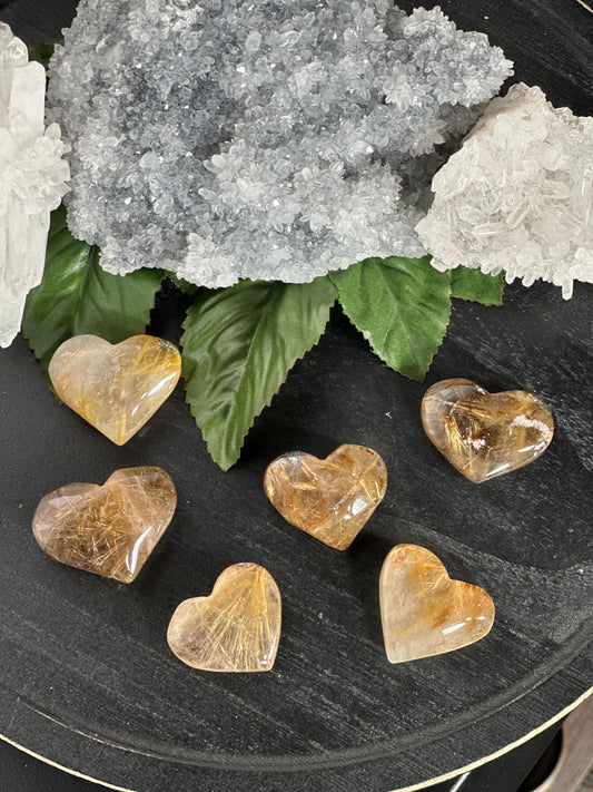 Golden Rutilated Heart