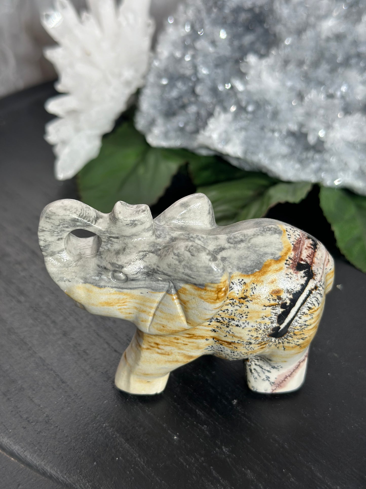Picture Stone Agate Elephant