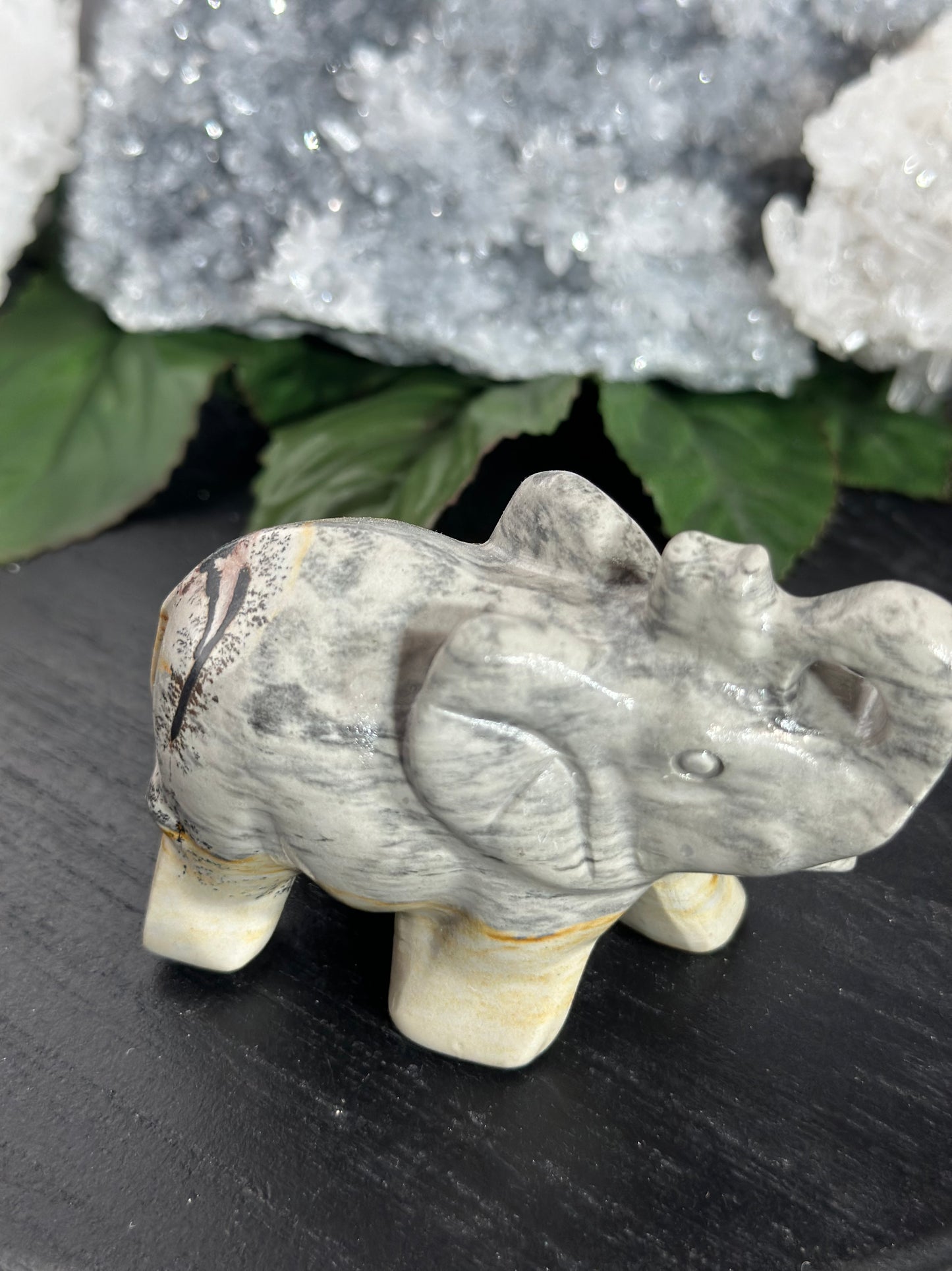 Picture Stone Agate Elephant