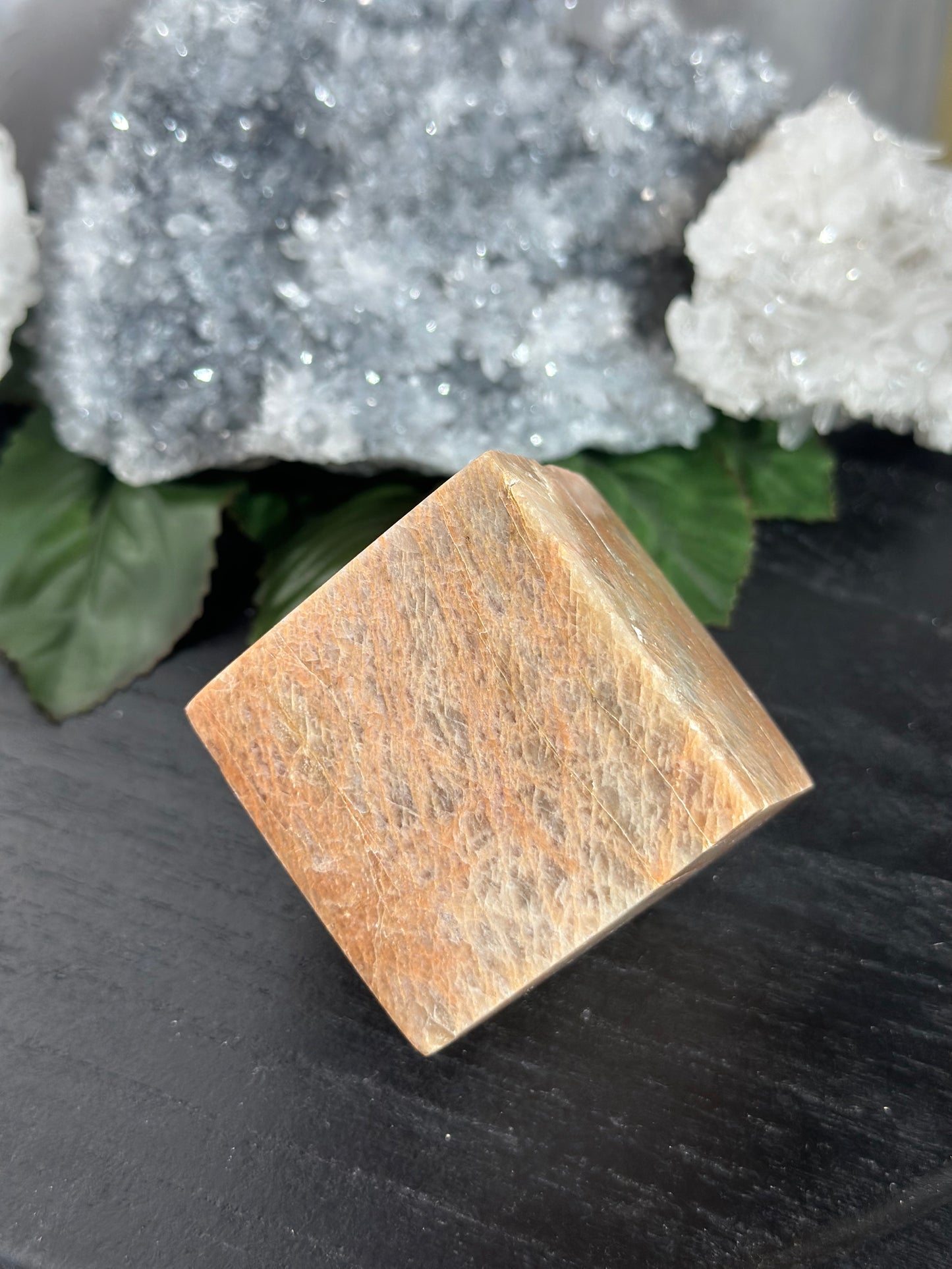 2” Peach Moonstone Cube