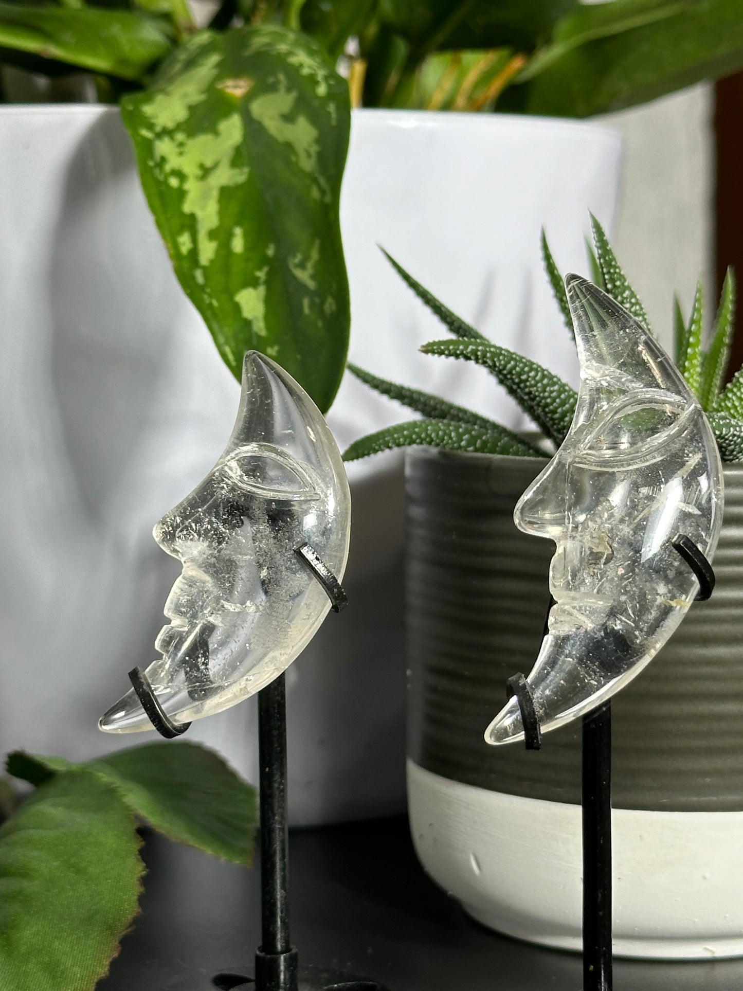 Mini Clear Quartz Moons