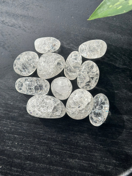 Crackle Clear Quartz Tumble