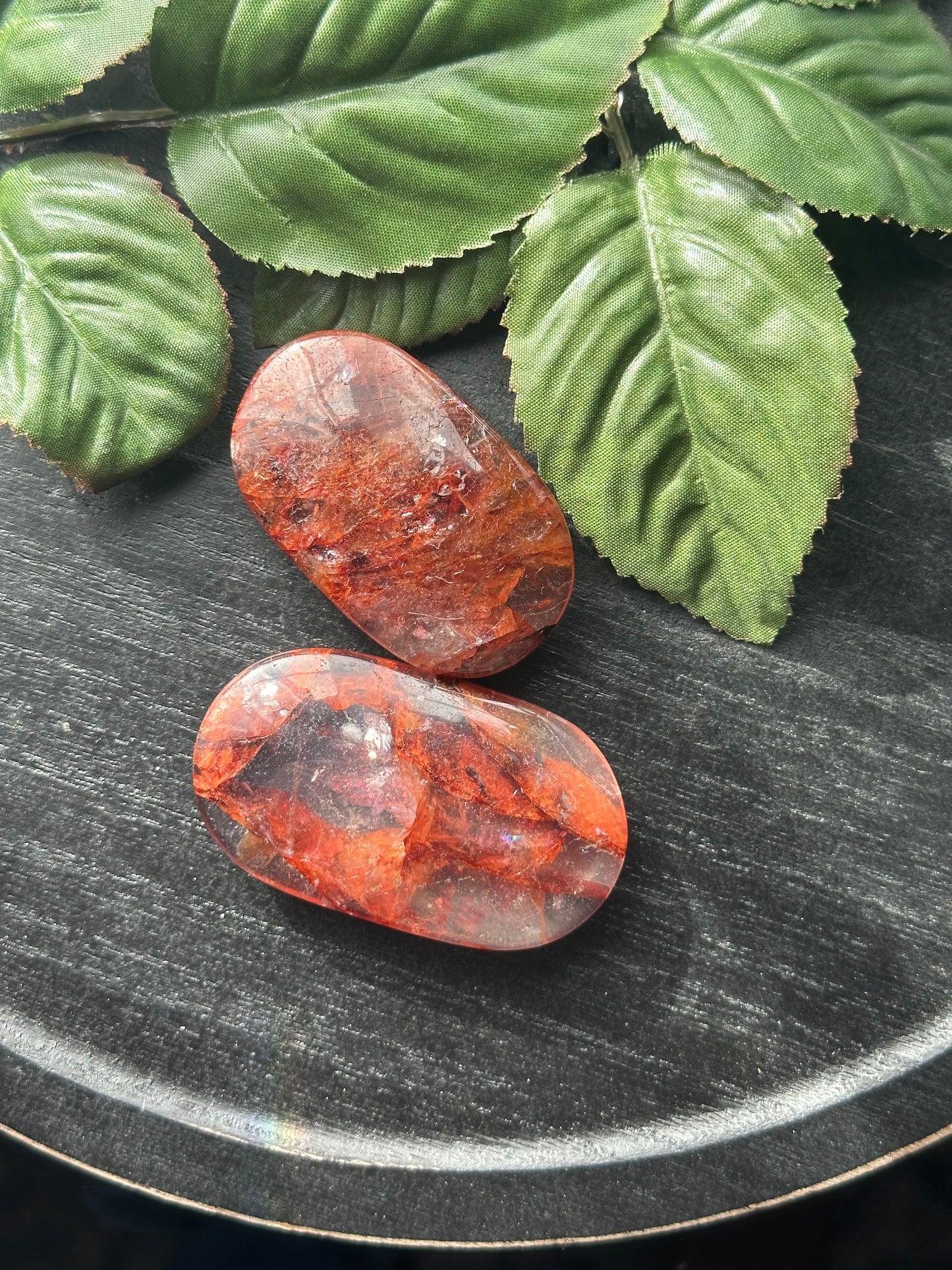 Fire Quartz Palm Stone