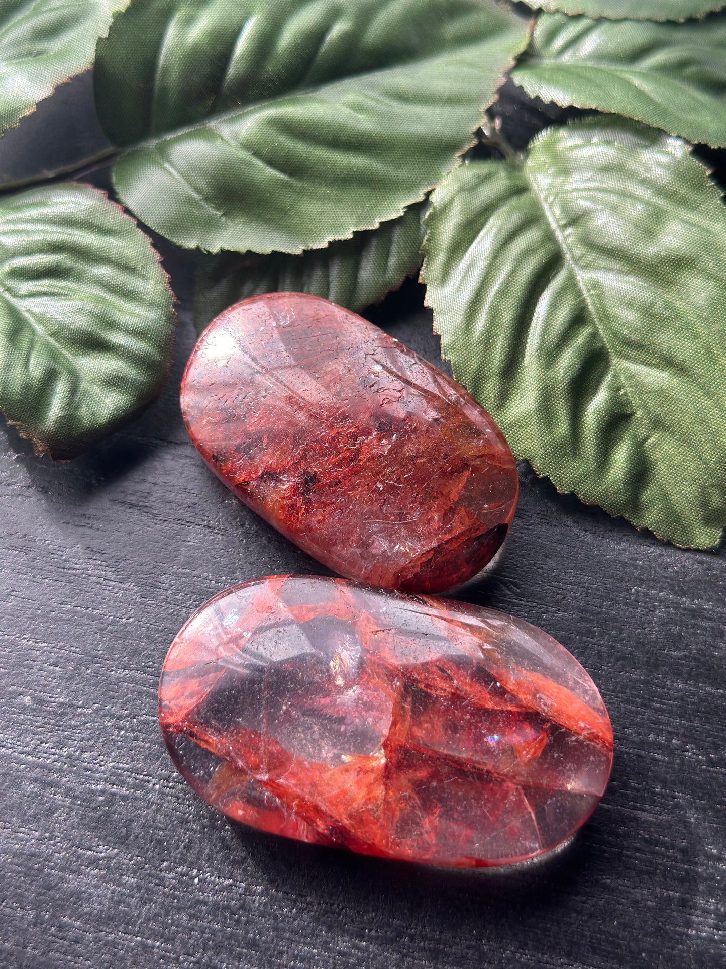 Fire Quartz Palm Stone