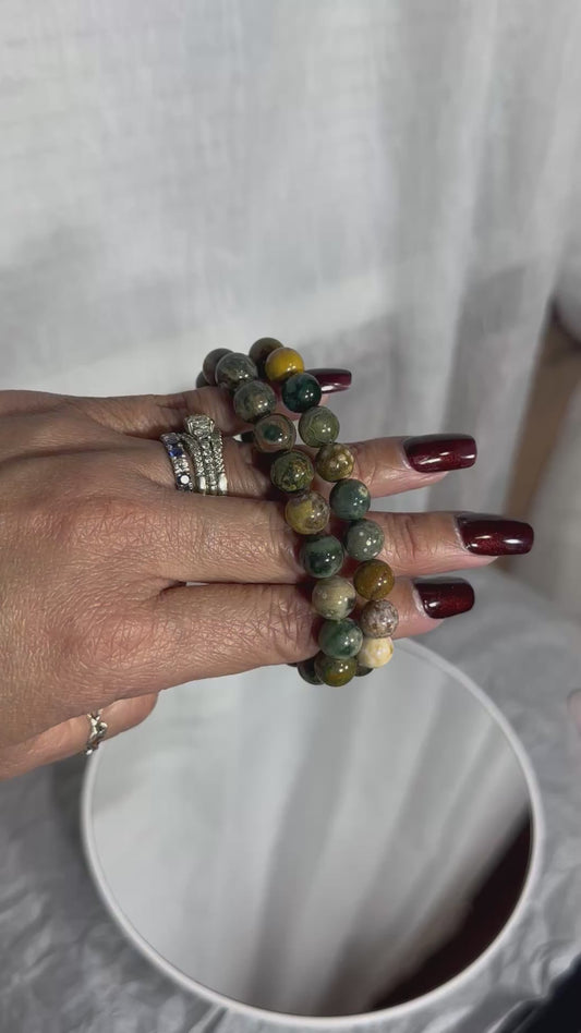 8mm Moss Agate Bracelet
