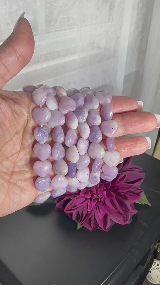 Lepidolite Heart Bracelet