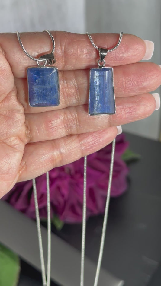 Blue Kyanite Necklace with 18” Sterling Silver chain